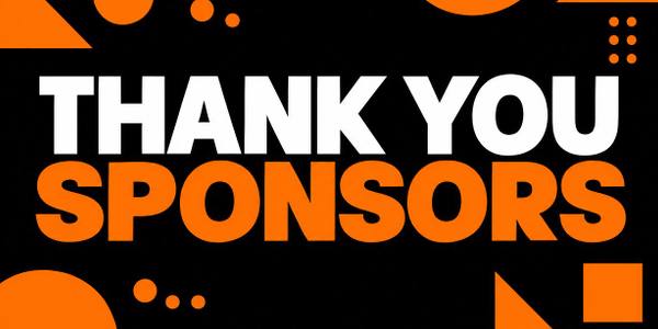 Thank You Sponsors banner, geometric