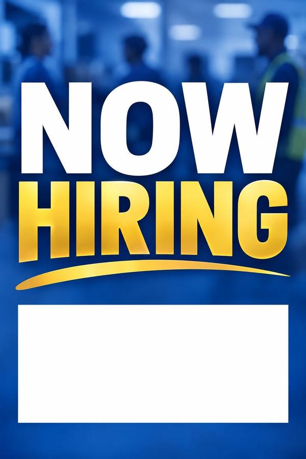 Now Hiring sign, photo