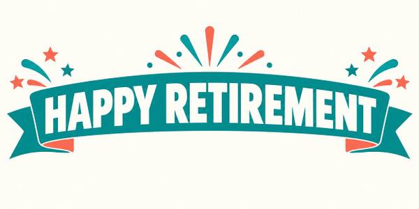 Happy Retirement banner, badge