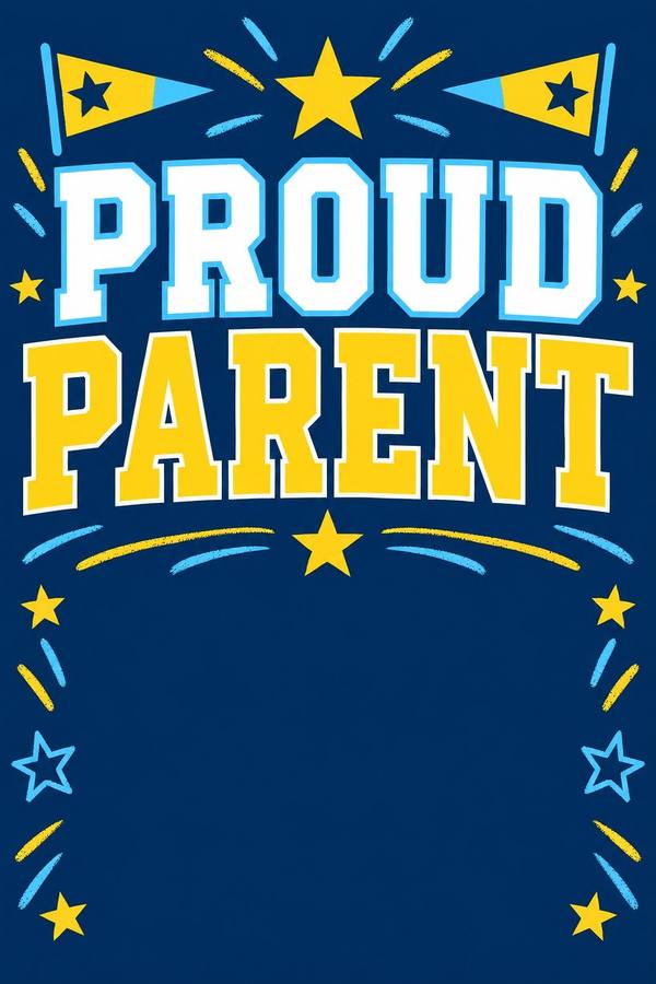 Proud Parent and School Spirit sign, chalkboard