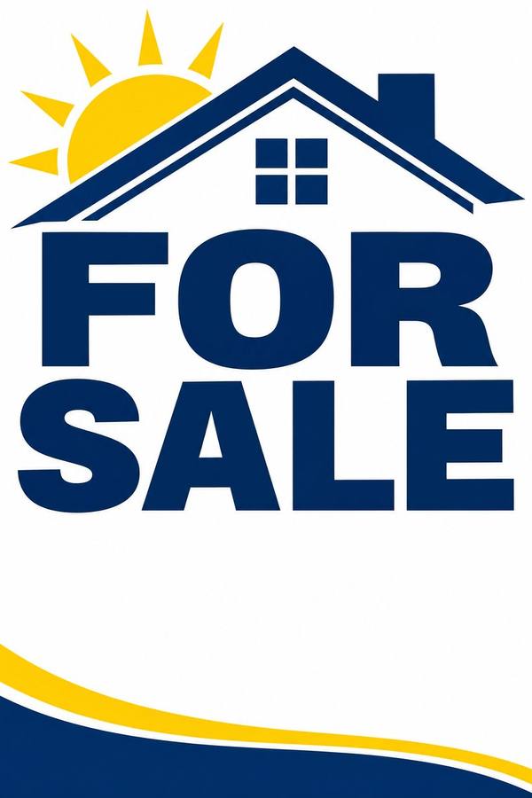 For Sale sign, illustrated