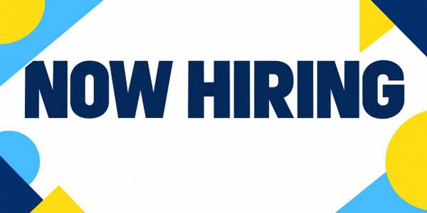 Now Hiring banner, geometric