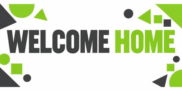 Welcome Home banner, geometric