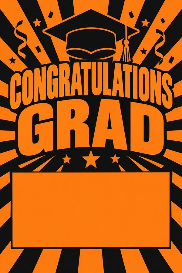 Congratulations Grad sign, retro
