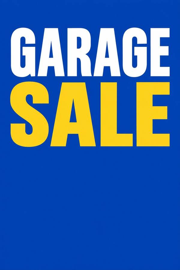 Garage Sale and Yard Sale sign, clean