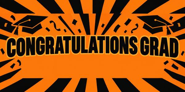 Congratulations Grad banner, retro
