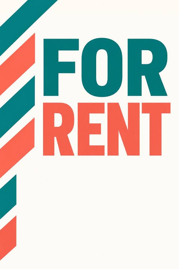 For Rent sign, bold