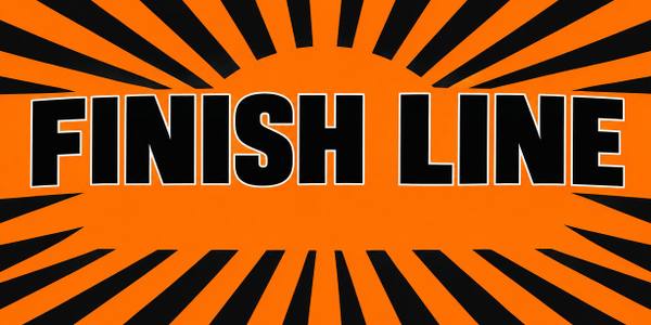 Fundraiser and 5K Finish Line banner, retro