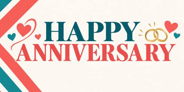 Happy Anniversary banner, bold