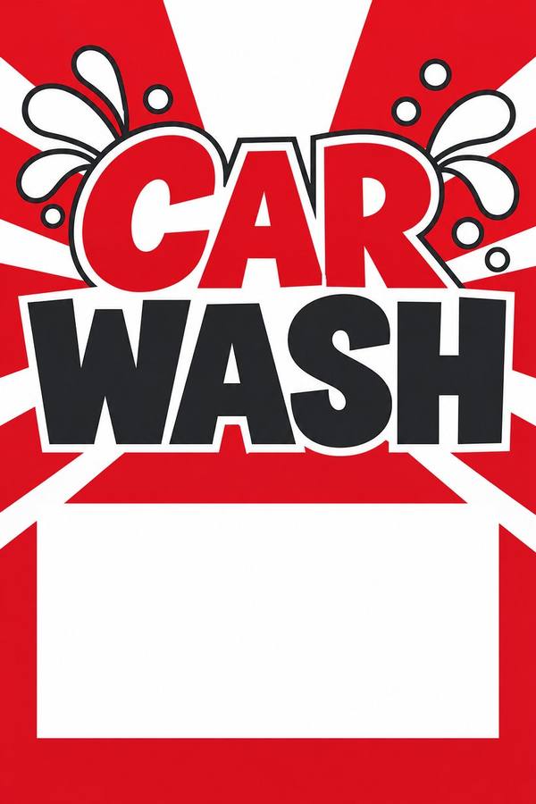 Fundraiser and Car Wash sign, type
