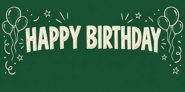 Happy Birthday banner, chalkboard