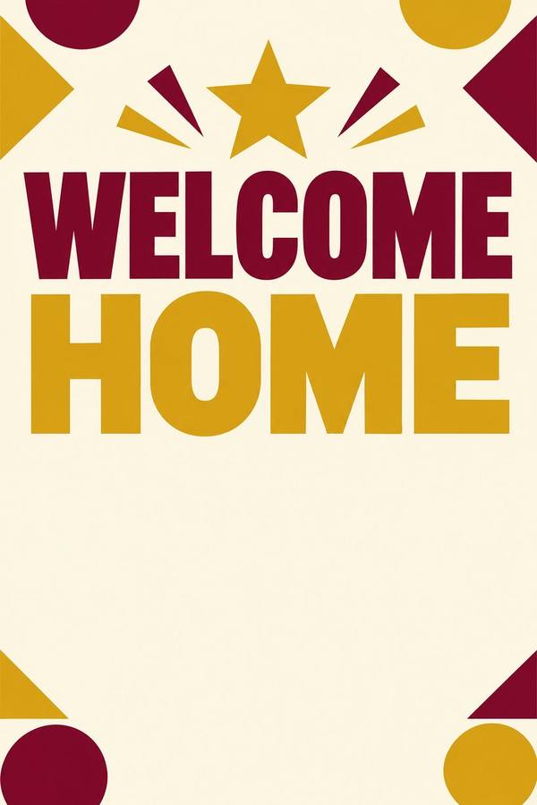 Welcome Home sign, geometric