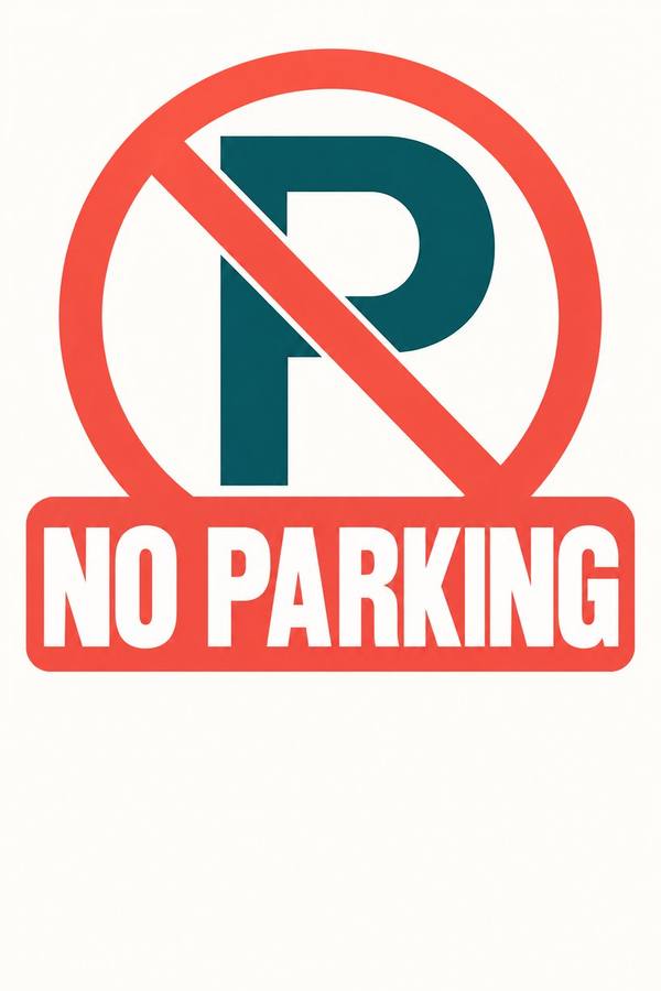No Parking sign, badge