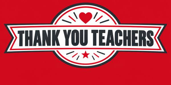 Thank You Teachers and Staff Appreciation banner, badge