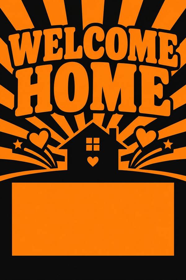 Welcome Home sign, retro