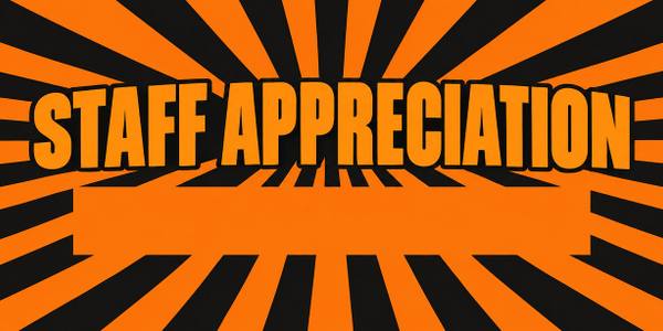Thank You Teachers and Staff Appreciation banner, retro