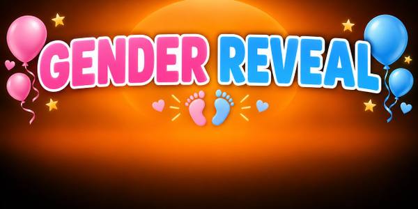 Baby Shower and Gender Reveal banner, gradient