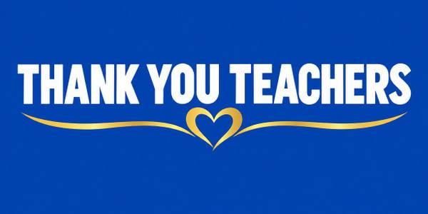 Thank You Teachers and Staff Appreciation banner, clean