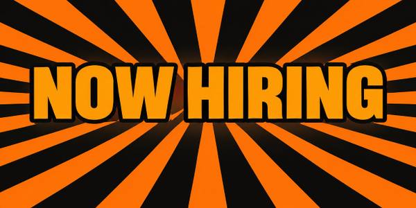 Now Hiring banner, retro