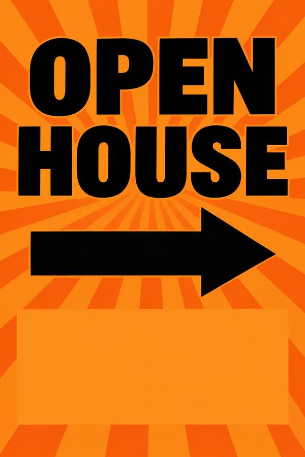 Open House sign, retro