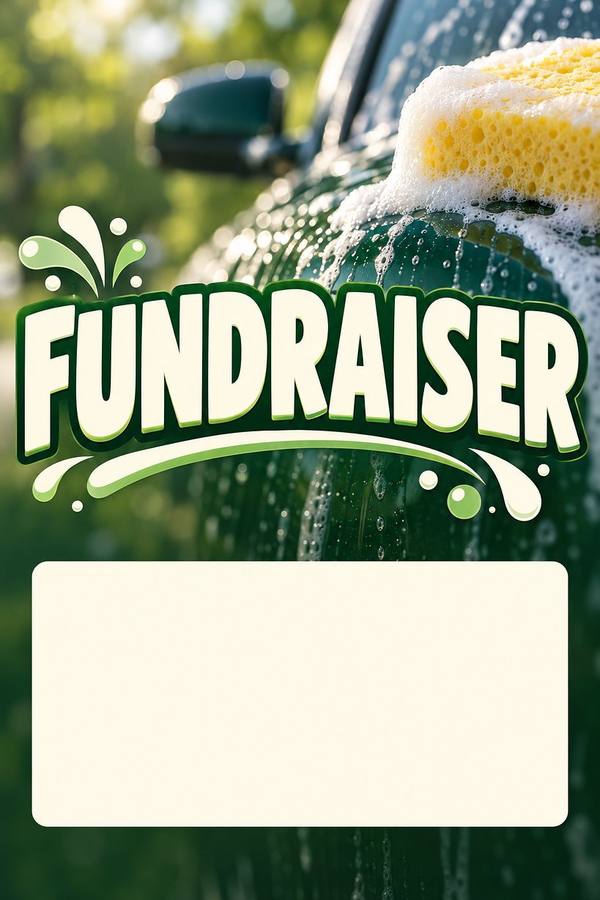 Fundraiser and Car Wash sign, photo