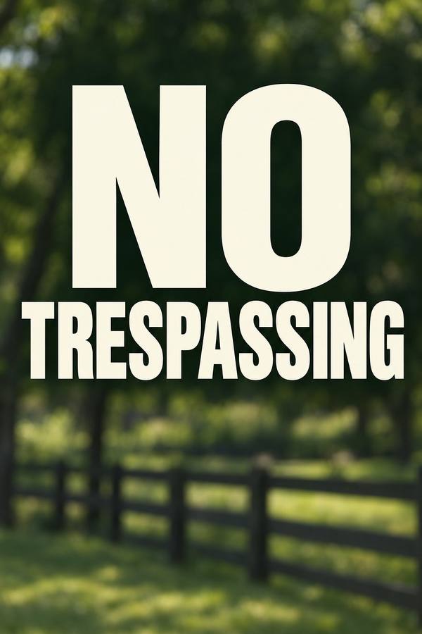 No Trespassing and Private Property sign, photo