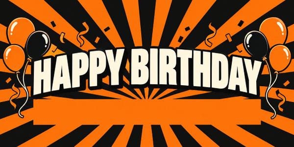 Happy Birthday banner, retro