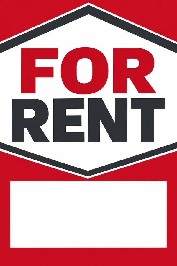 For Rent sign, type