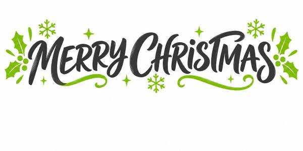 Merry Christmas and Happy Holidays banner, hand lettered