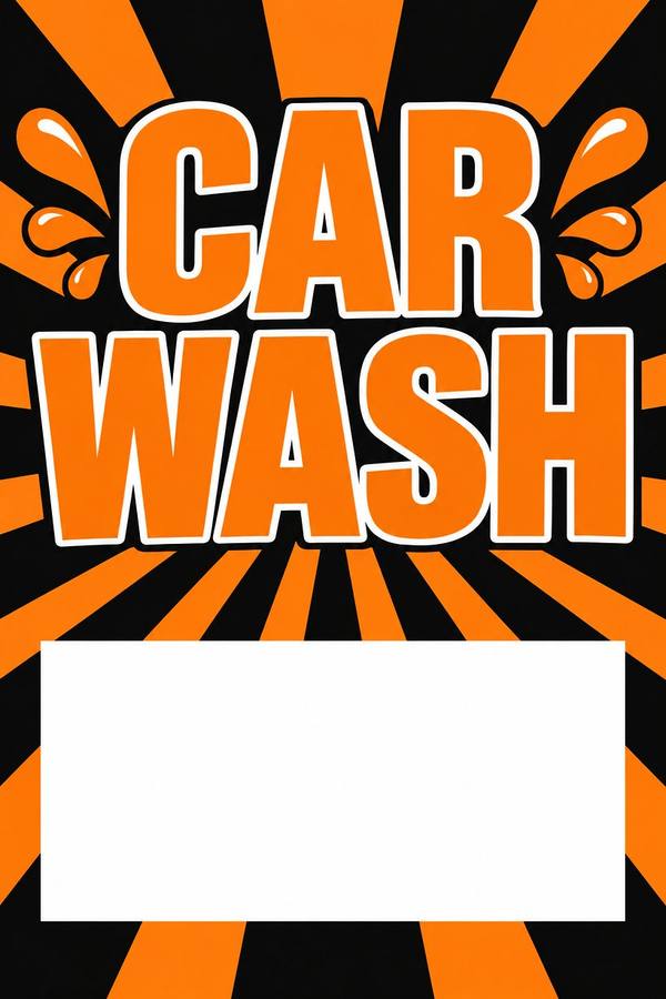 Fundraiser and Car Wash sign, retro