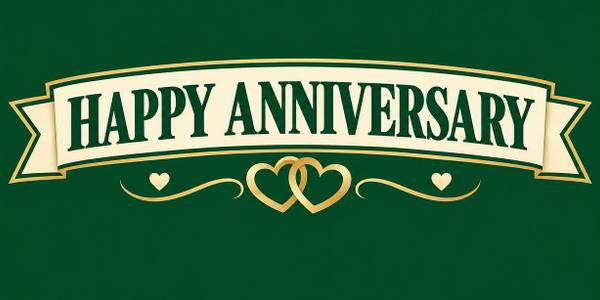 Happy Anniversary banner, badge