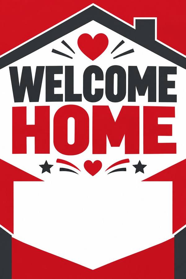 Welcome Home sign, type