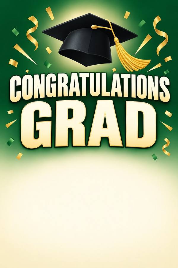 Congratulations Grad sign, gradient
