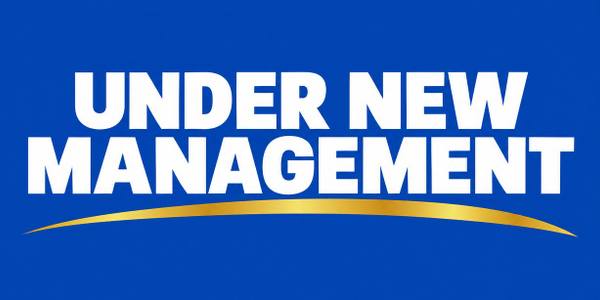 Under New Management banner, clean