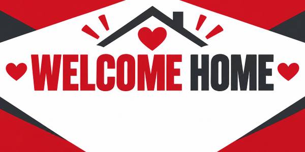 Welcome Home banner, type