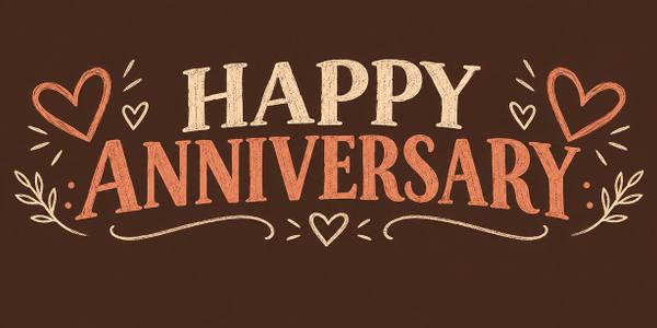 Happy Anniversary banner, chalkboard