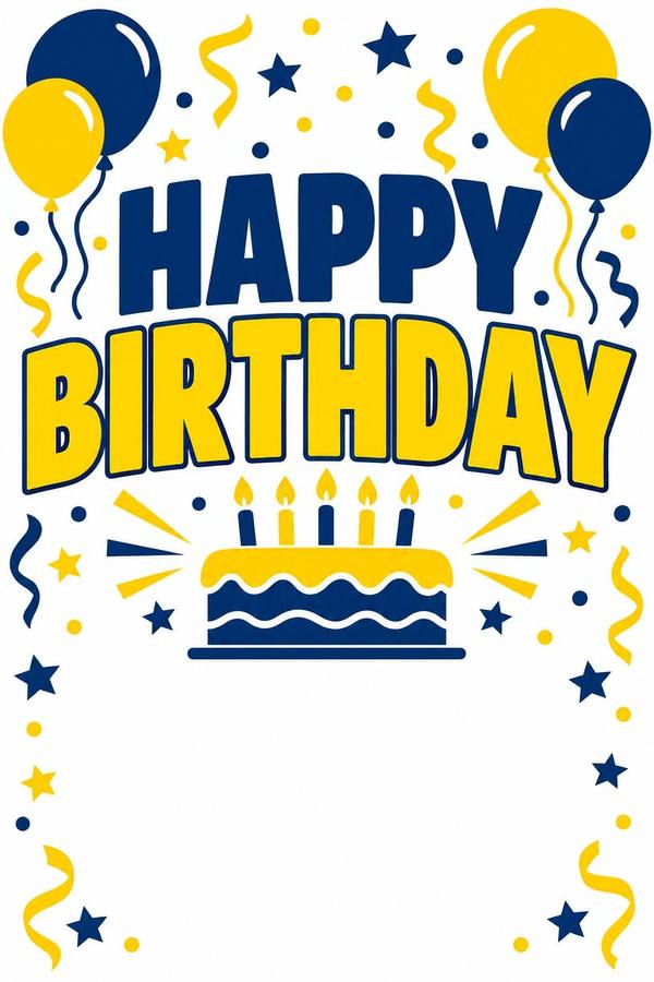 Happy Birthday sign, illustrated