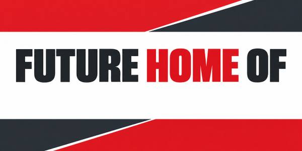 Coming Soon and Future Home Of banner, type