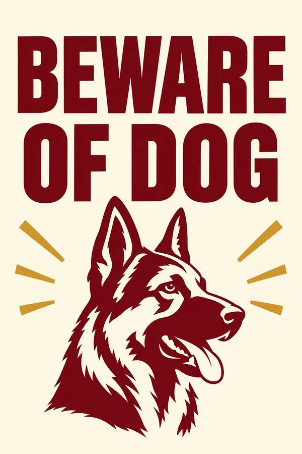 Beware Of Dog sign, chalkboard