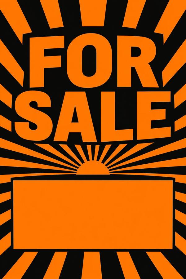 For Sale sign, retro