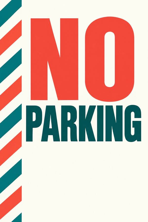 No Parking sign, bold