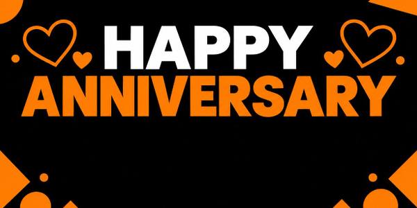 Happy Anniversary banner, geometric