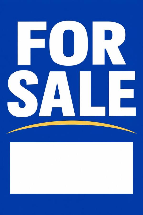 For Sale sign, clean