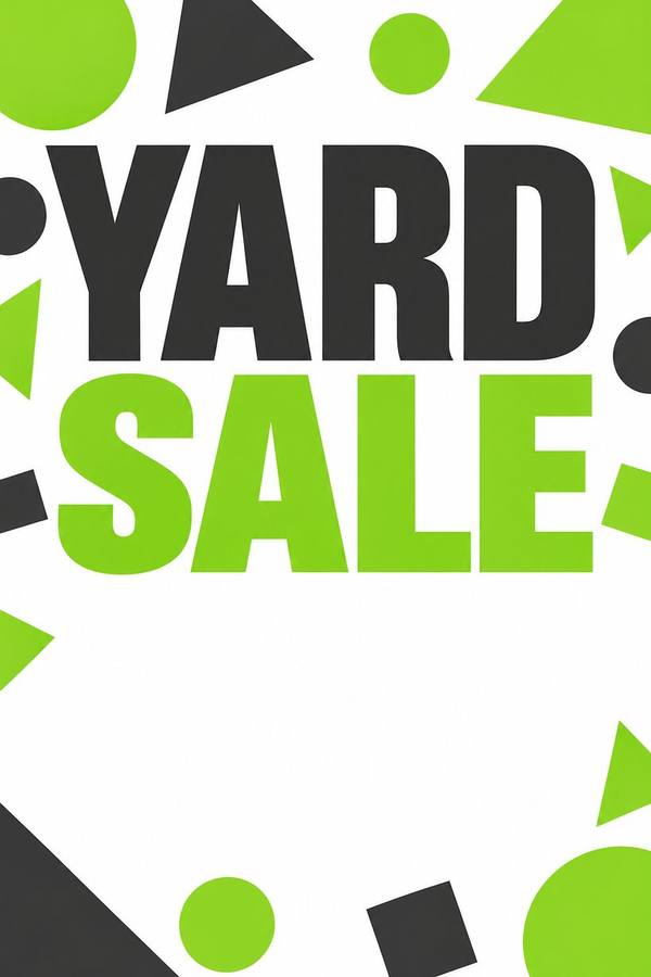 Garage Sale and Yard Sale sign, geometric