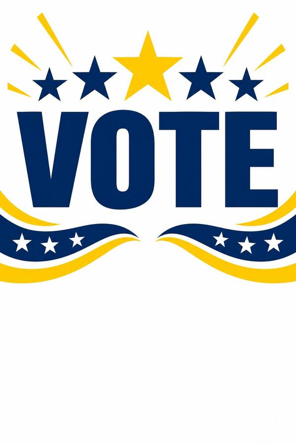 Vote and Election sign, illustrated