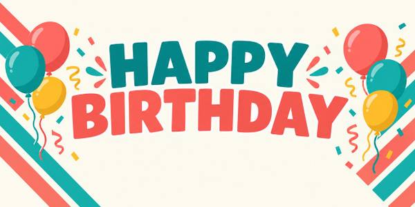 Happy Birthday banner, bold