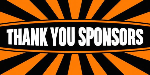 Thank You Sponsors banner, retro
