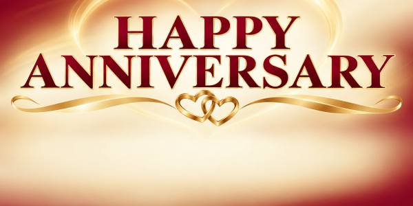 Happy Anniversary banner, gradient
