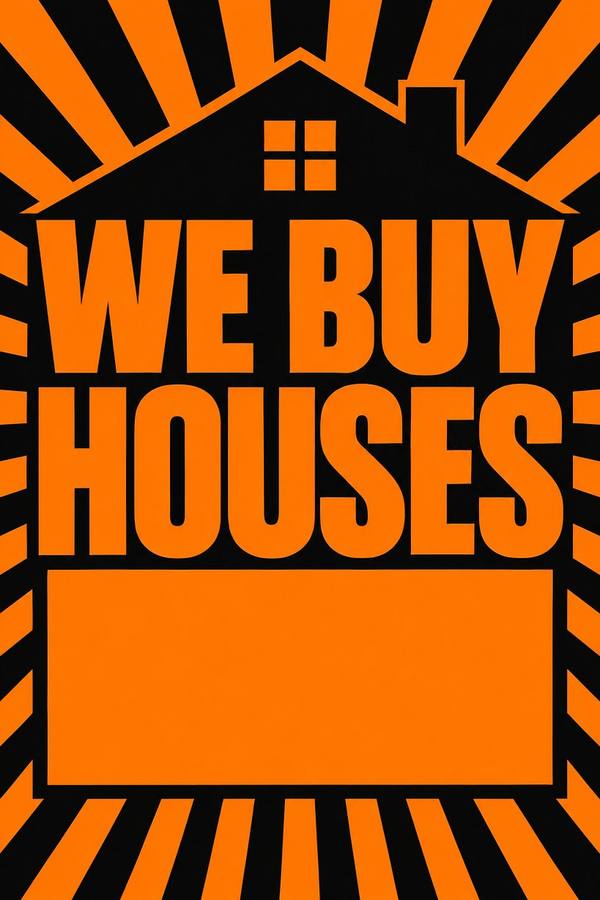 We Buy Houses sign, retro