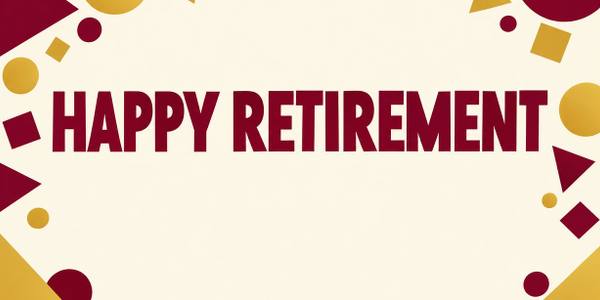 Happy Retirement banner, geometric